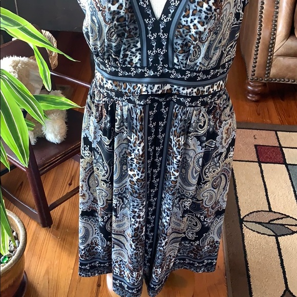 Perceptions Print Sleeveless Dress 14Petite - Picture 3 of 7